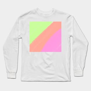 Yellow pink green watercolor abstract art Long Sleeve T-Shirt